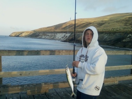 my son tyler fishing in california