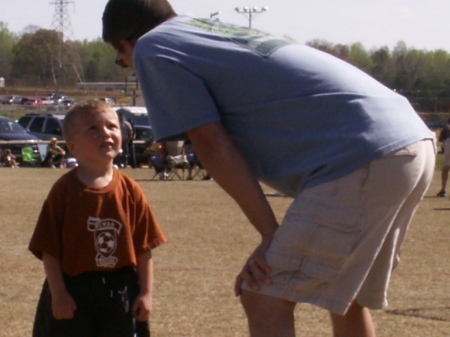 Daddy coaching Brady