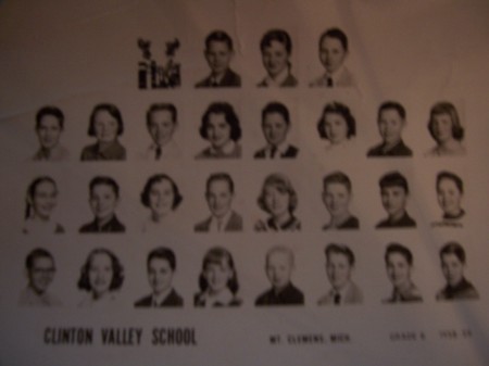 1958-1959 6th grade class Clinton Valley