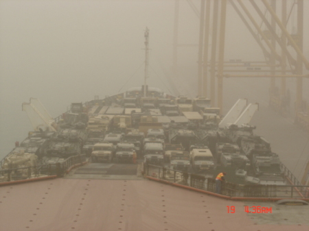 loading ship in kuwait 2/08 during sandstorm