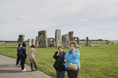 My cousin Janet and I at Stonehenge