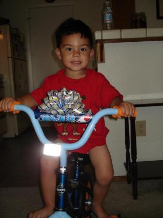 little Mike on his new bike..so stinkin cute!