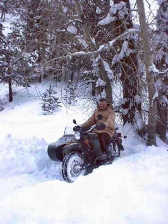 Sam on Ural in Snow