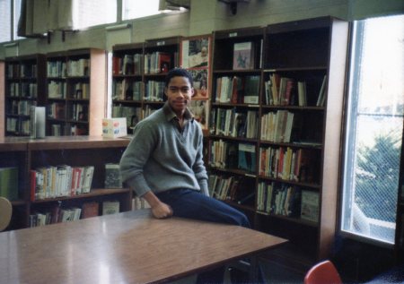 Shawn B. in the library