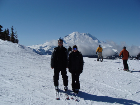 Skiing at Crystal with my brother