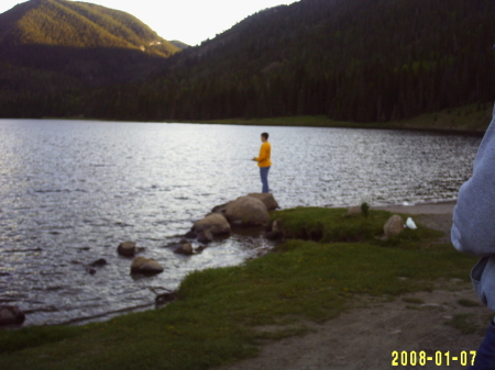 Garrett fishing at South Fork Colorado