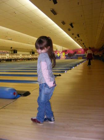My grandaughter Lily bowling