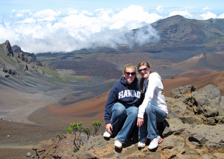 Maui - Daughters atop Mt. Haleakala Volcano