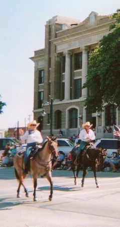 My sister and I in 4th of July parade