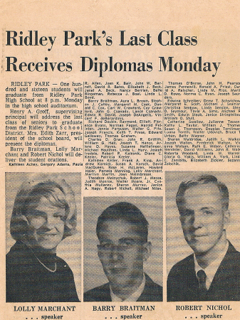Last graduating class of RPHS 1966