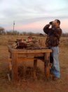 Alexandria and her daddy at target practice