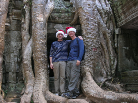 Dave and I - Ta Prohm Temple - Cambodia
