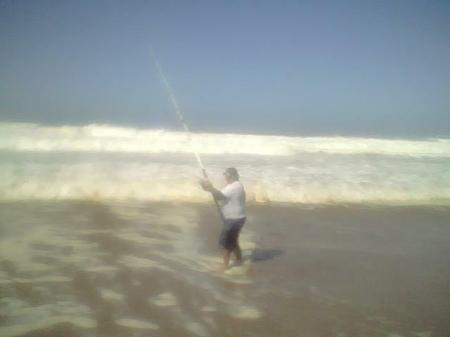 Surf fishin' Guadalupe Beach