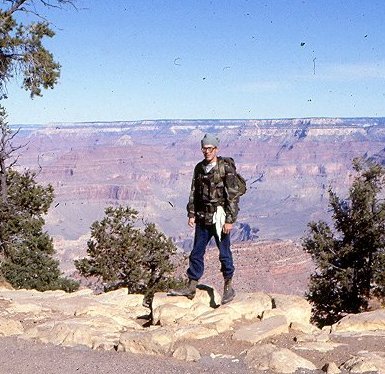 Preparing to hike down the Bright Angel trail.