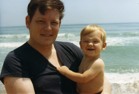 Josh sees ocean for first time, Daytona, 1987