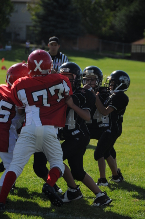 Dylan blocking a monster