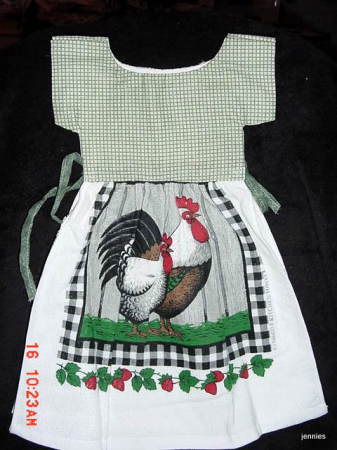 Rooster double hanging dishtowel dress