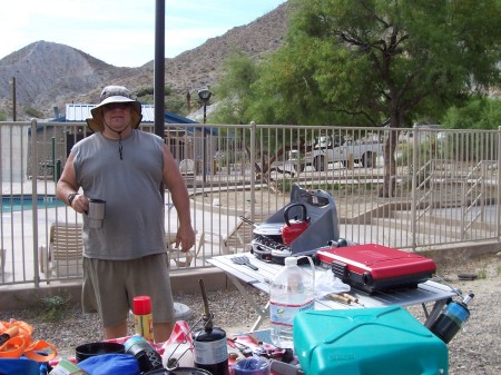 Camping in desert.