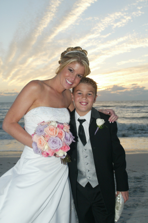 My daughter & grandson at her wedding