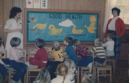 1986- teaching health class at Melanie's presc