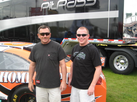 Daytona 500 with son Toby