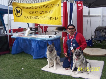 Tony with beloved doggies "Hedda" and "Lars"