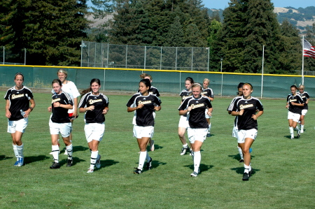 Amanda and college team cooling down