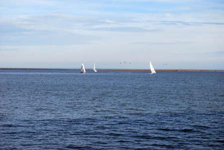 Sail boats on Lake Michigan