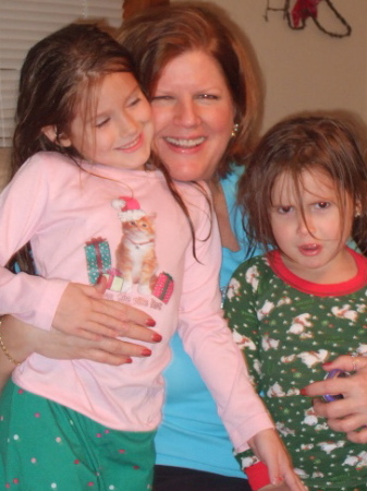 2 granddaughters around Christmas 08