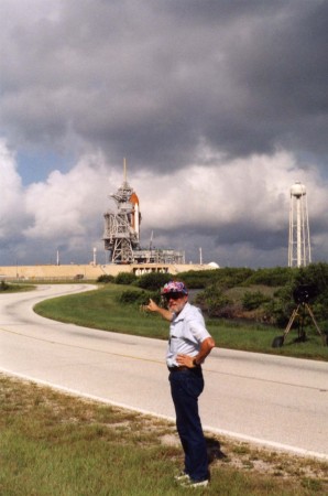 Me at STS-86 Shuttle launch site-KSC