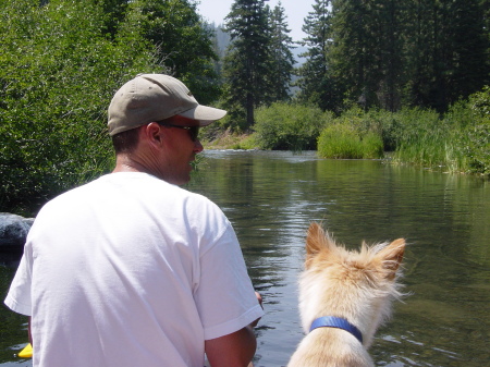 My brother Paul floating the river in Tahoe