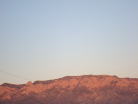 Sandia Mountains in Albuquerque, NM at dusk