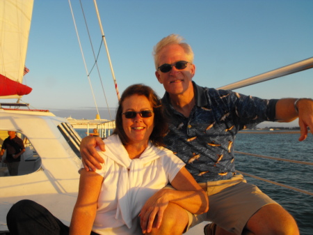 Susan and I sailing in Key West