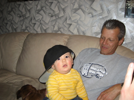 Chillin' with my grandson Casey