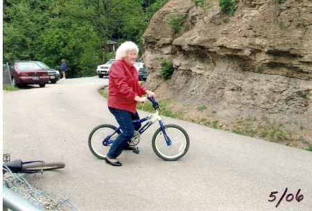 Mother on a bike