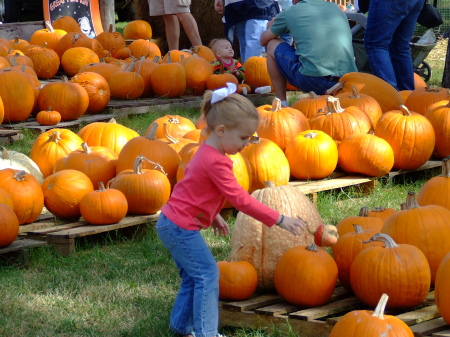 Ashley in the pumpkin patch.