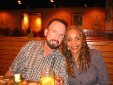 My husband Keith and I at dinner