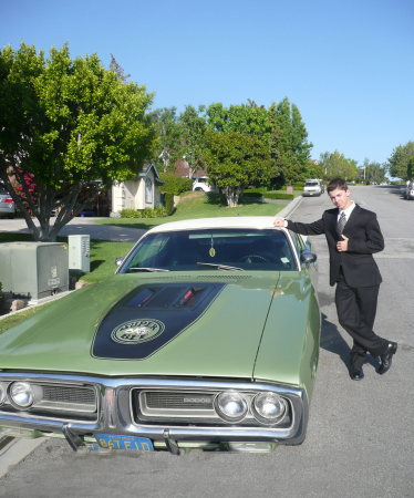 My son Parker driving the '71 Dodge SuperBee