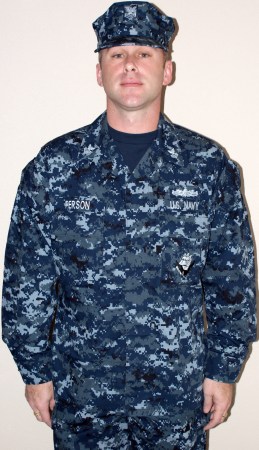 Chris in New Navy Working Uniform