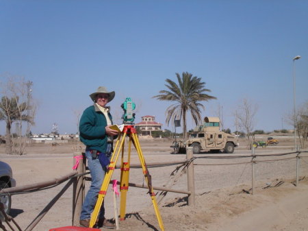 Teresa surveying in Iraq