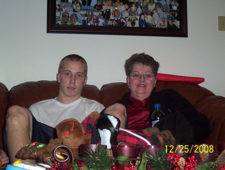 My youngest son Matt & my mother on xmas '08