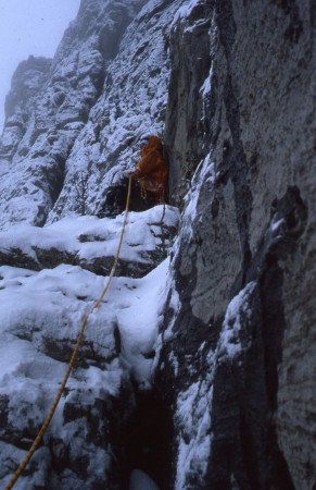 The joys of winter rock climbing - 1978