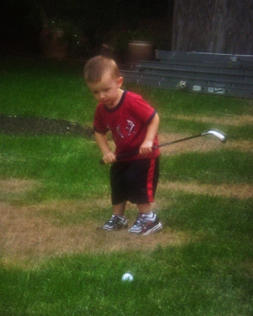 My nephew golfin'