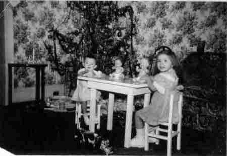 Christmas 1950 with my baby sister Pat