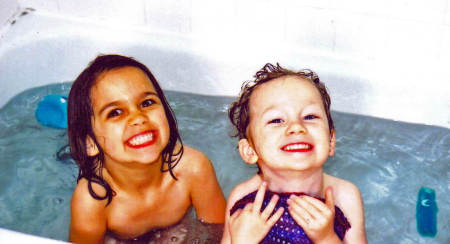 Kelsey and trey in the Tub 2002