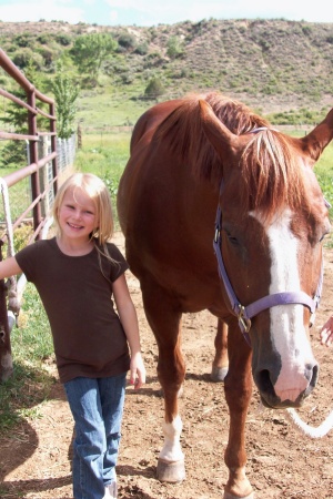 Hayley with Jr the horse