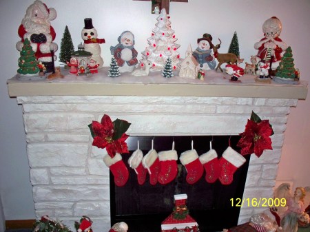 Moms' Decorated Fireplace