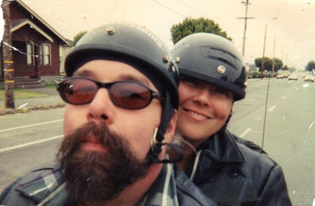 Me and hubby on the bike 2001
