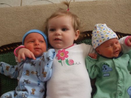 Big sister Lilly with the boys