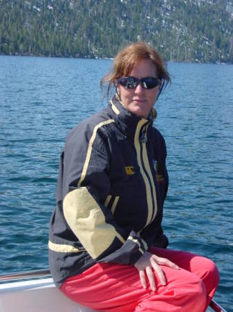 on the boat on Lake Tahoe